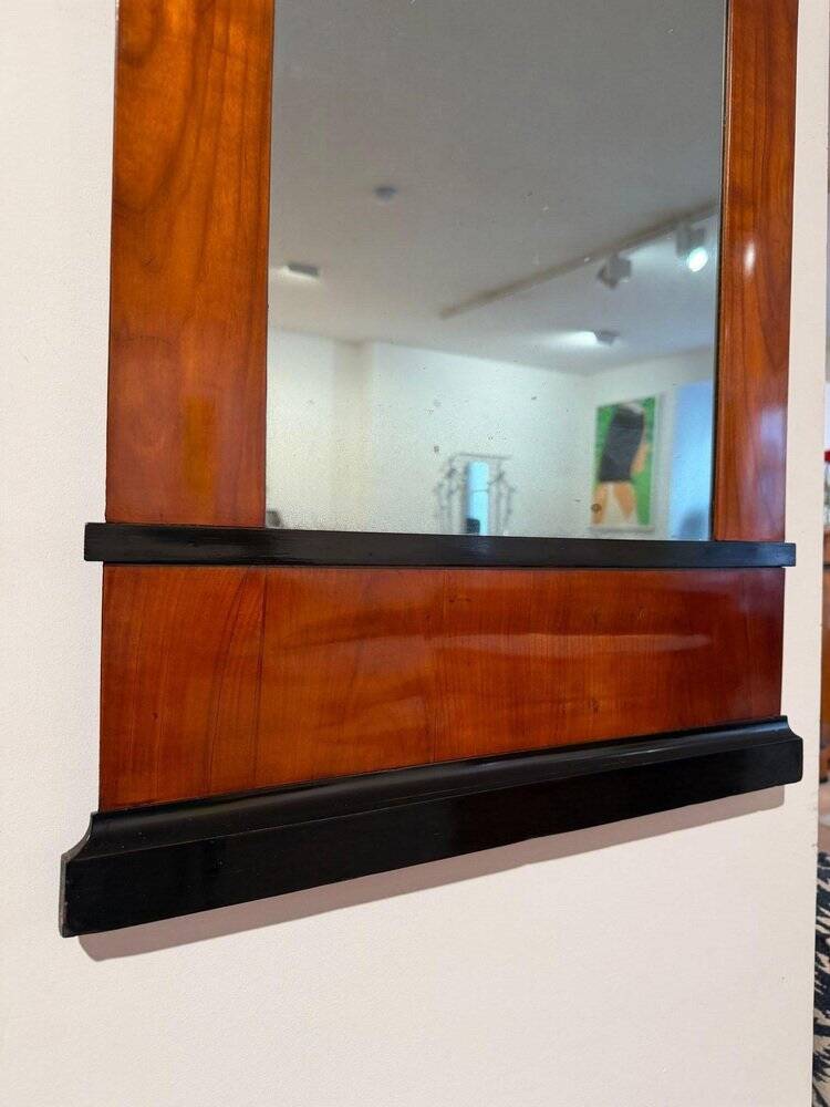 Biedermeier wall mirror with ebonised cherry veneer, South Germany, 1820