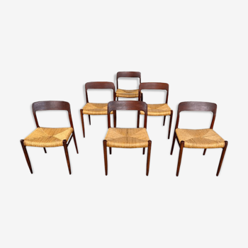 6 danish chairs & vintage O Niels Møller 1950