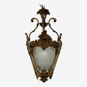 Antique Louis XVI style gilded bronze lantern