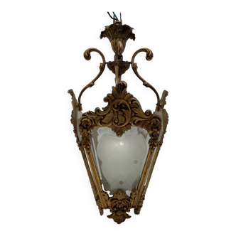 Antique Louis XVI style gilded bronze lantern