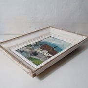 Tableau huile sur panneau, paysage montagnard