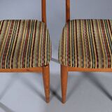 2 teak and velvet chairs - Denmark 50s/60s