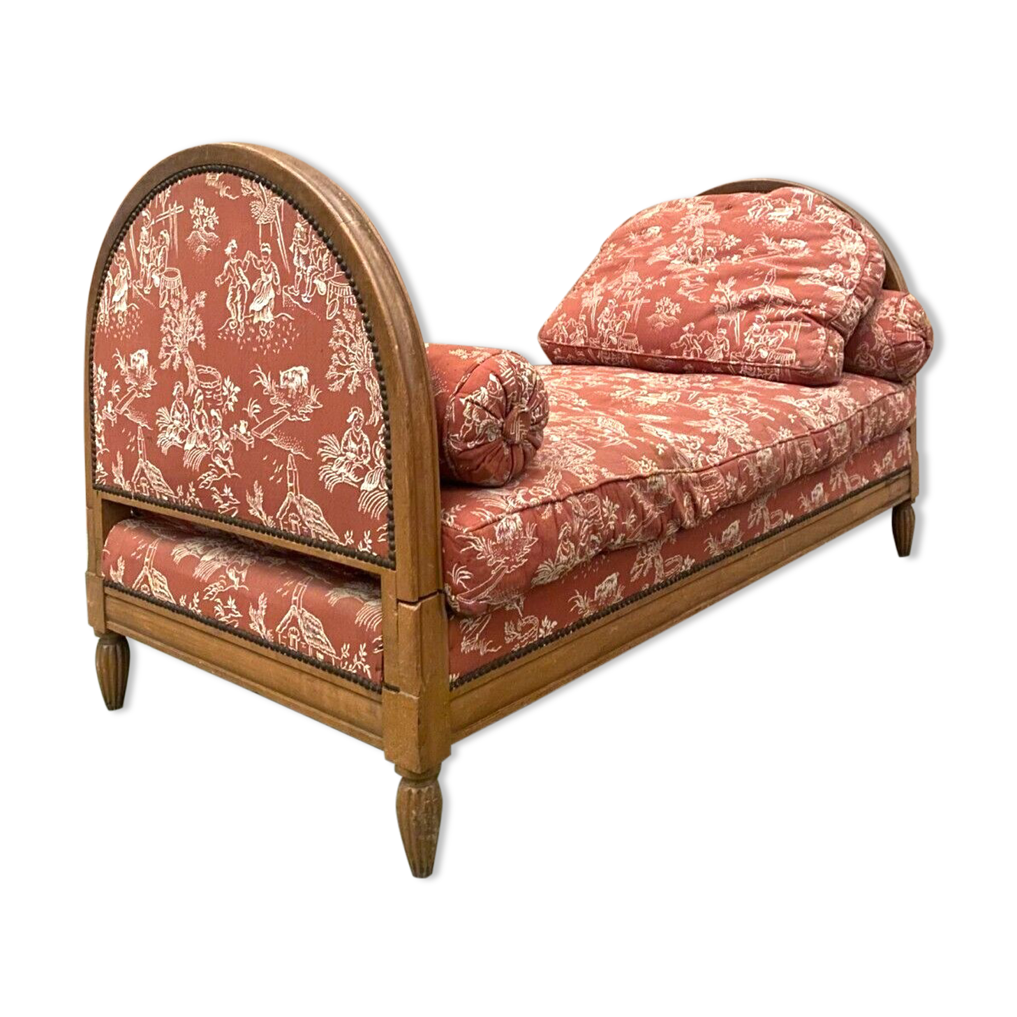 Banquette modulable art déco en hetre teinté XXe siècle