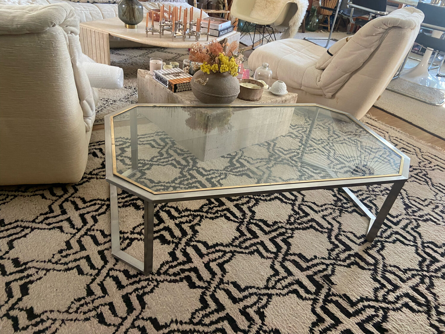 Octagonal coffee table 70s
