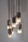 Lustre cascade, 7 suspensions en chrome et verre