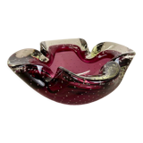 Cendrier en verre à bulles en verre de Murano rose Shell Shell Ashtray Murano, Italie, années 1970