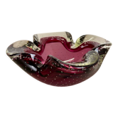 Cendrier en verre à bulles en verre de Murano rose Shell Shell Ashtray Murano, Italie, années 1970