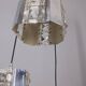 Vintage 1970s metal and crystal pendant lamp, kinkeldey design