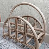 Refurbished rattan magazine rack