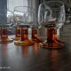 Lot de 6 verres ballon vintages pied épais ambré