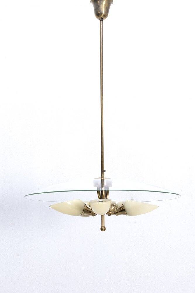 Italian Brass Pendant Lamp, 1950s