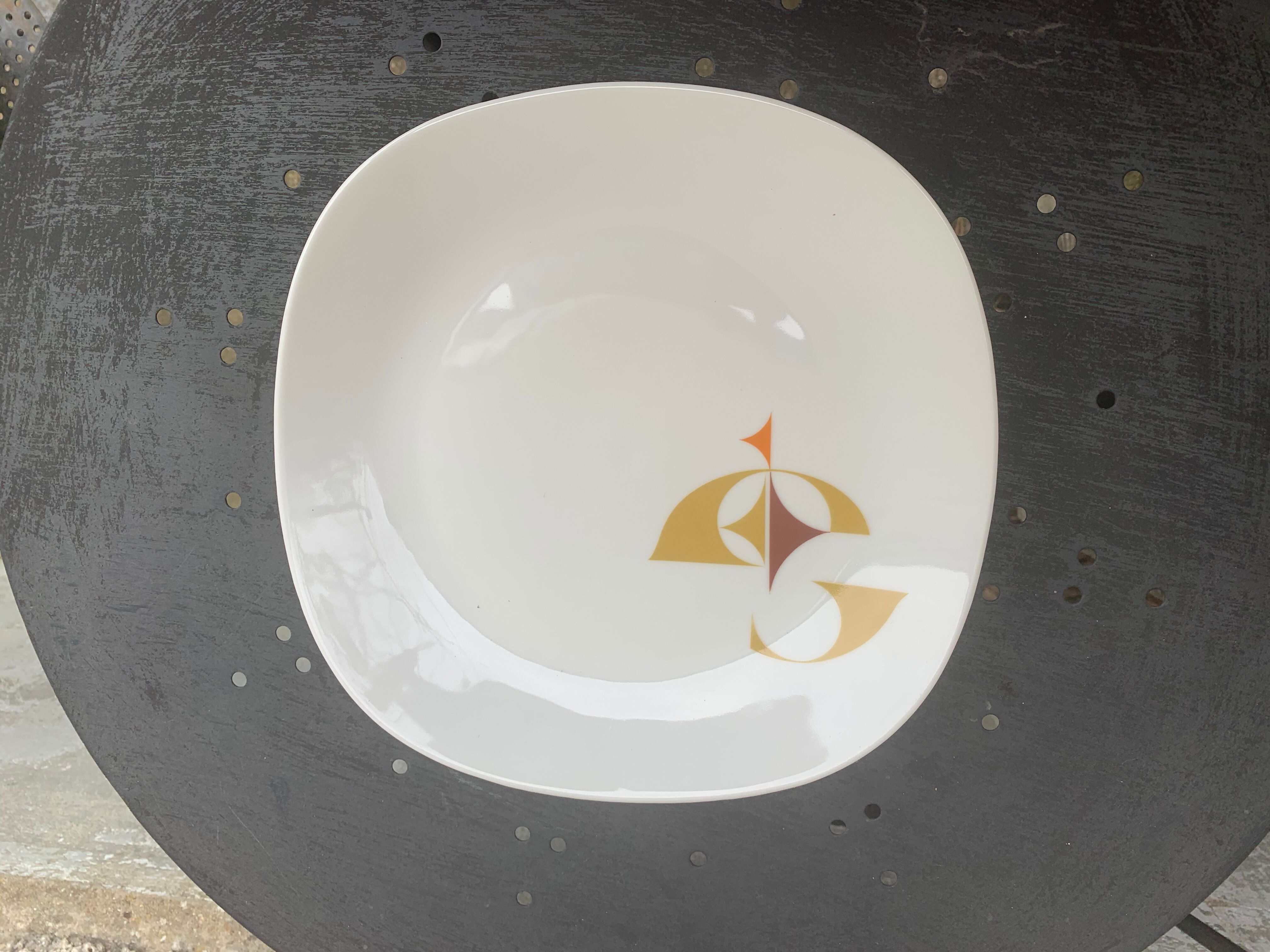 7 flat plates schirnding bavaria in white porcelain design design 1970