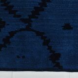 7x10 Navy Blue & Black Turkish Kilim Rug, 204x296Cm