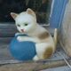 Vintage Germany Cat with Ball Children's Bedside Lamp