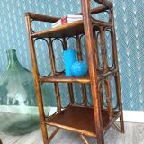Vintage shelf, wicker and rattan