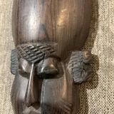 African mask 19cm hand carved tribal statuette wood Baoulé Ivory Coast Vintage old