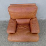 Vintage loft leather armchair DUVIVIER