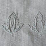 2 old mr fringed monogram towels 97X68cm.