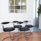 4 vintage Cobra chairs by Giotto Stoppino – Genuine leather and chrome steel