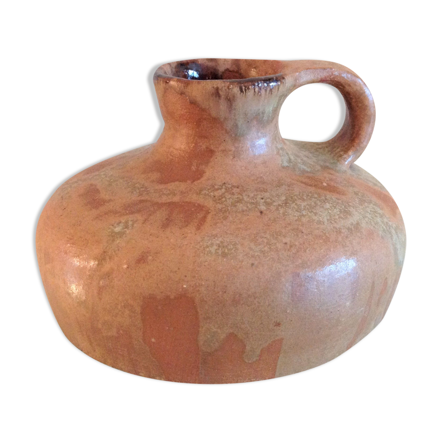 Flat vase in brown 60s-70s