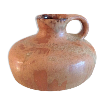 Flat vase in brown 60s-70s