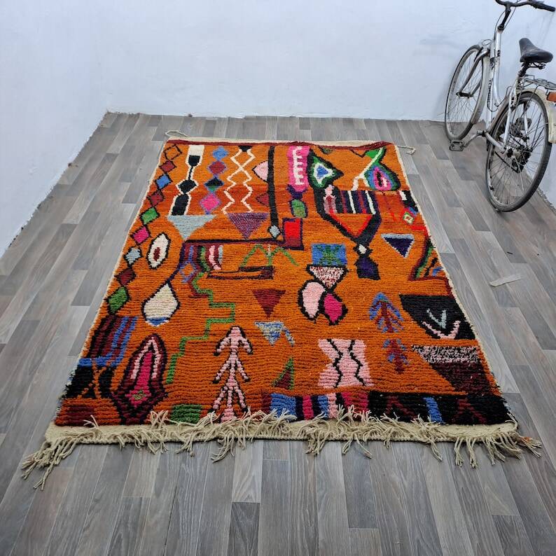 Tapis marocain artisanal décoré 200cmx300cm