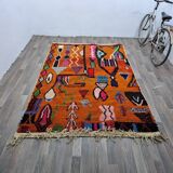 Tapis marocain artisanal décoré 200cmx300cm
