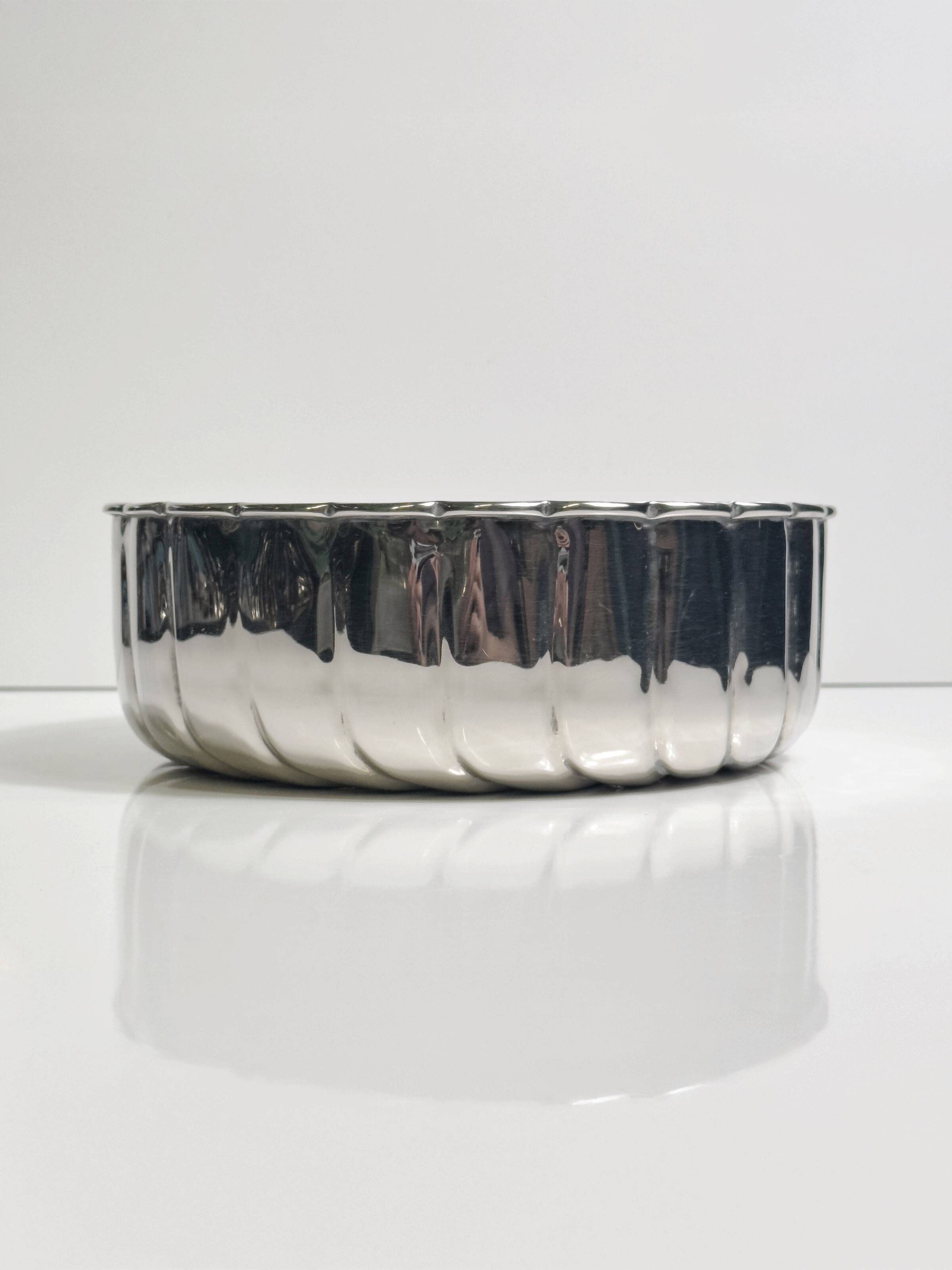 Italian silver plated bowl in spiral - 1980s