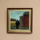 Swedish Oil on panel "man standing" by Svan Grandin, Vintage & Framed 40×38cm