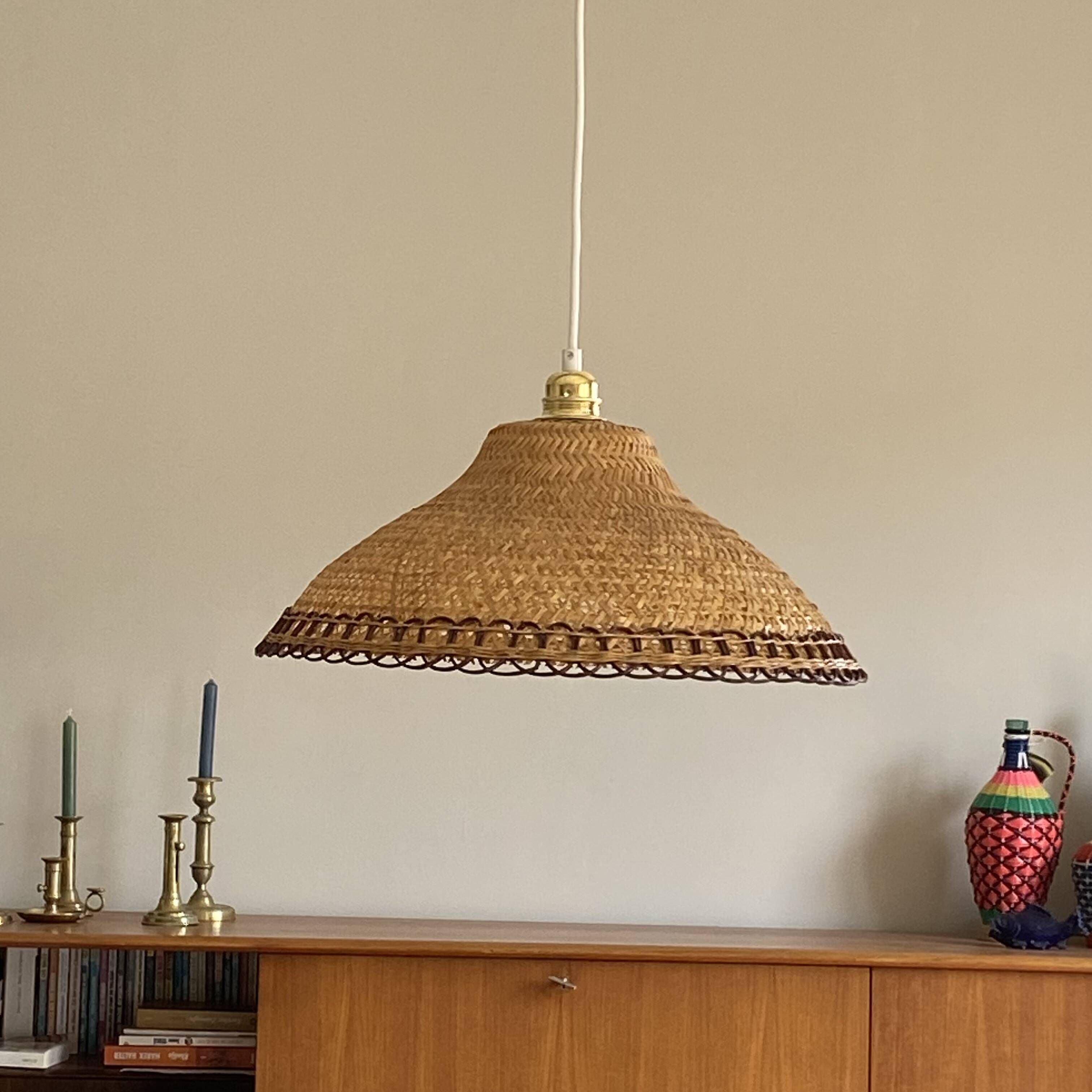 Vintage rattan chandelier pendant light decoration