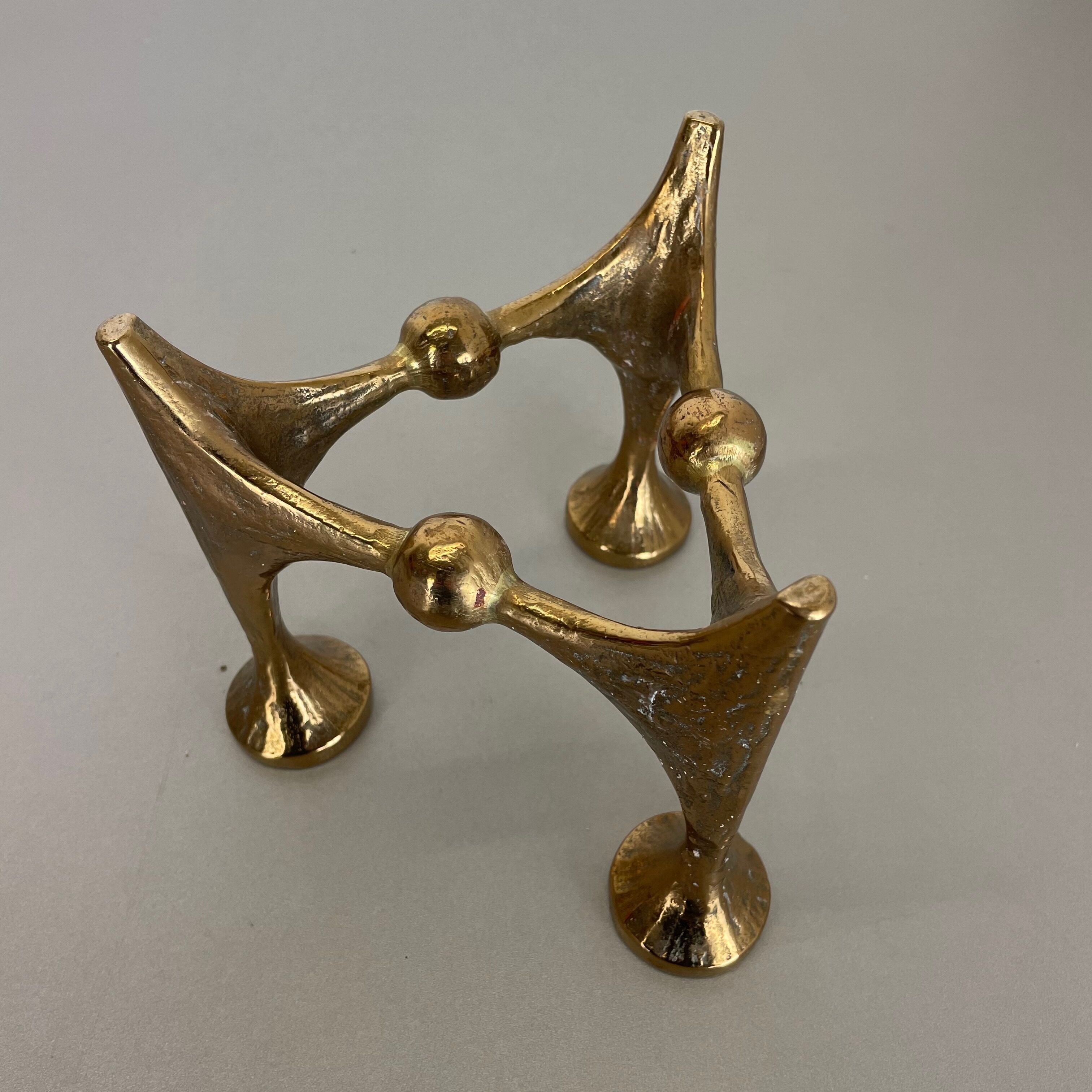 Midcentury Brutalist Bronze Candleholder by Michael Harjes, Germany, 1960s