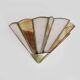 Art Deco style fan wall light in brass and real glass paste. 60s
