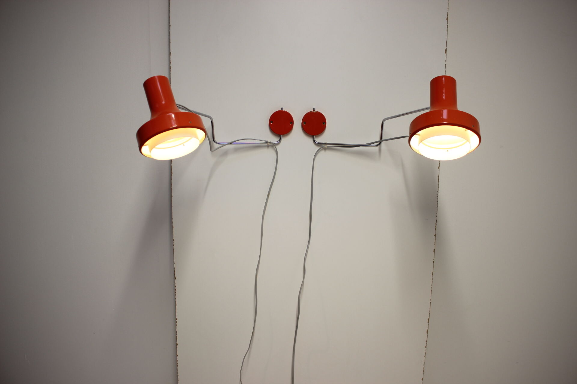 Mid-century  wall lamps designed by Josef Hurka for Napako, 1970's