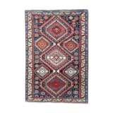 Antique shirvan area rug traditional wool tribal geometric azerbaijan carpet- 120x165cm