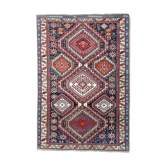 Antique shirvan area rug traditional wool tribal geometric azerbaijan carpet- 120x165cm