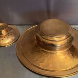 Bronze brass dish with chiseled decor Art of Islam Middle East