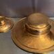 Plat laiton bronze décor ciselé Art de l'Islam Moyen-Orient