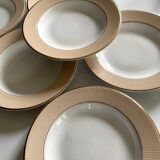 6 deep plates from L'Amandinoise model "Chamois" beige in very good condition.