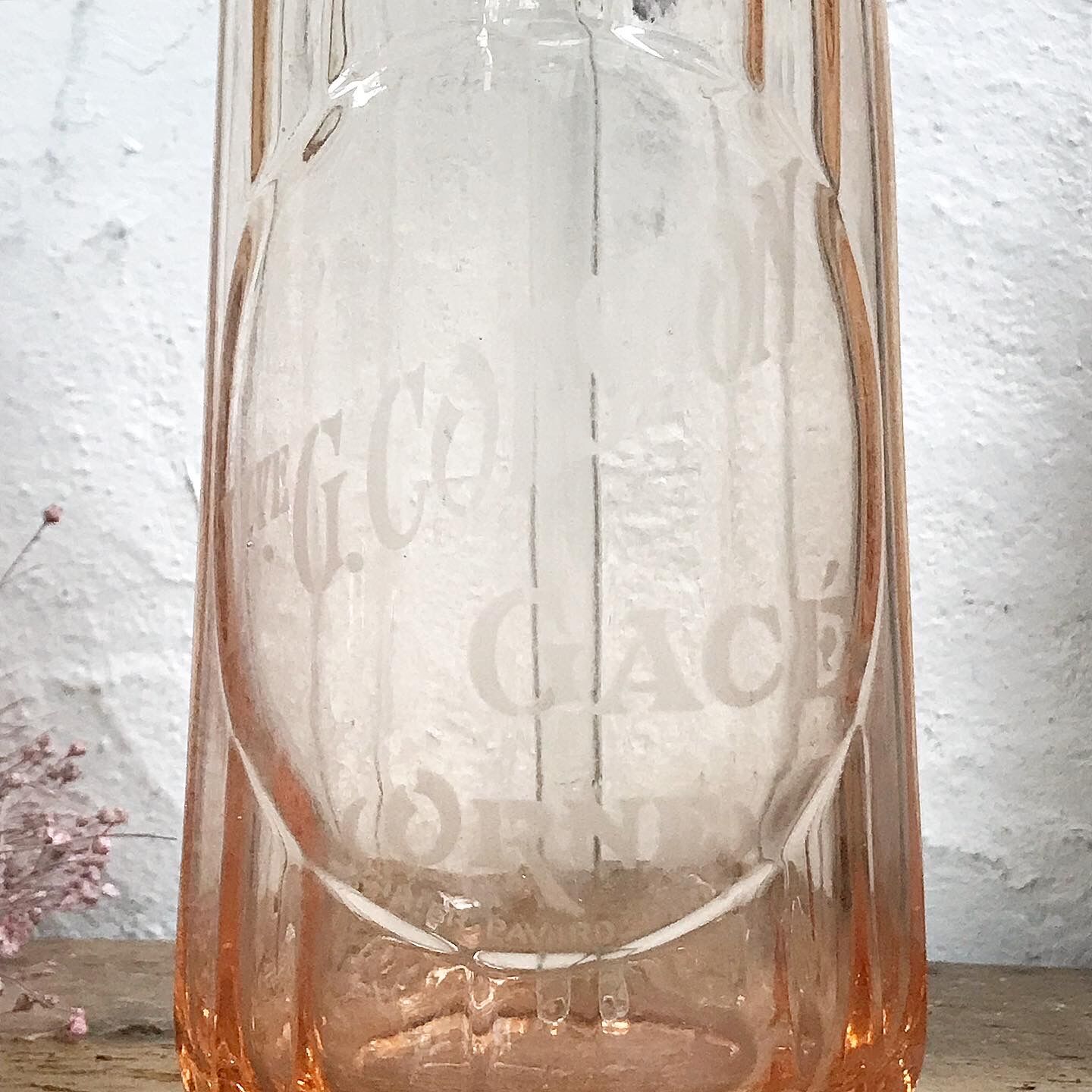 Old pink glass siphon