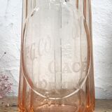 Siphon ancien en verre rose