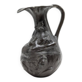 Pewter vase - art nouveau - nude woman j. garnier