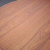 Round dining table extendable 2 extensions, vintage teak table, interior decoration