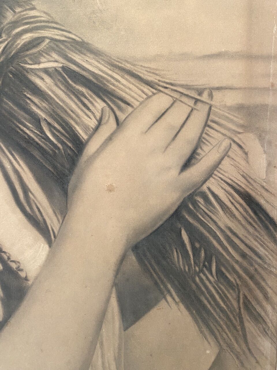 Portrait of a young girl with a bundle of wheat XX century