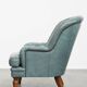 Fauteuil Chesterfield bleu en cuir de vachette de style anglais