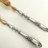 2 silver and horn salad servers