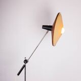 Large tilting floor lamp in steel and teak by Georges Frydman 1960.