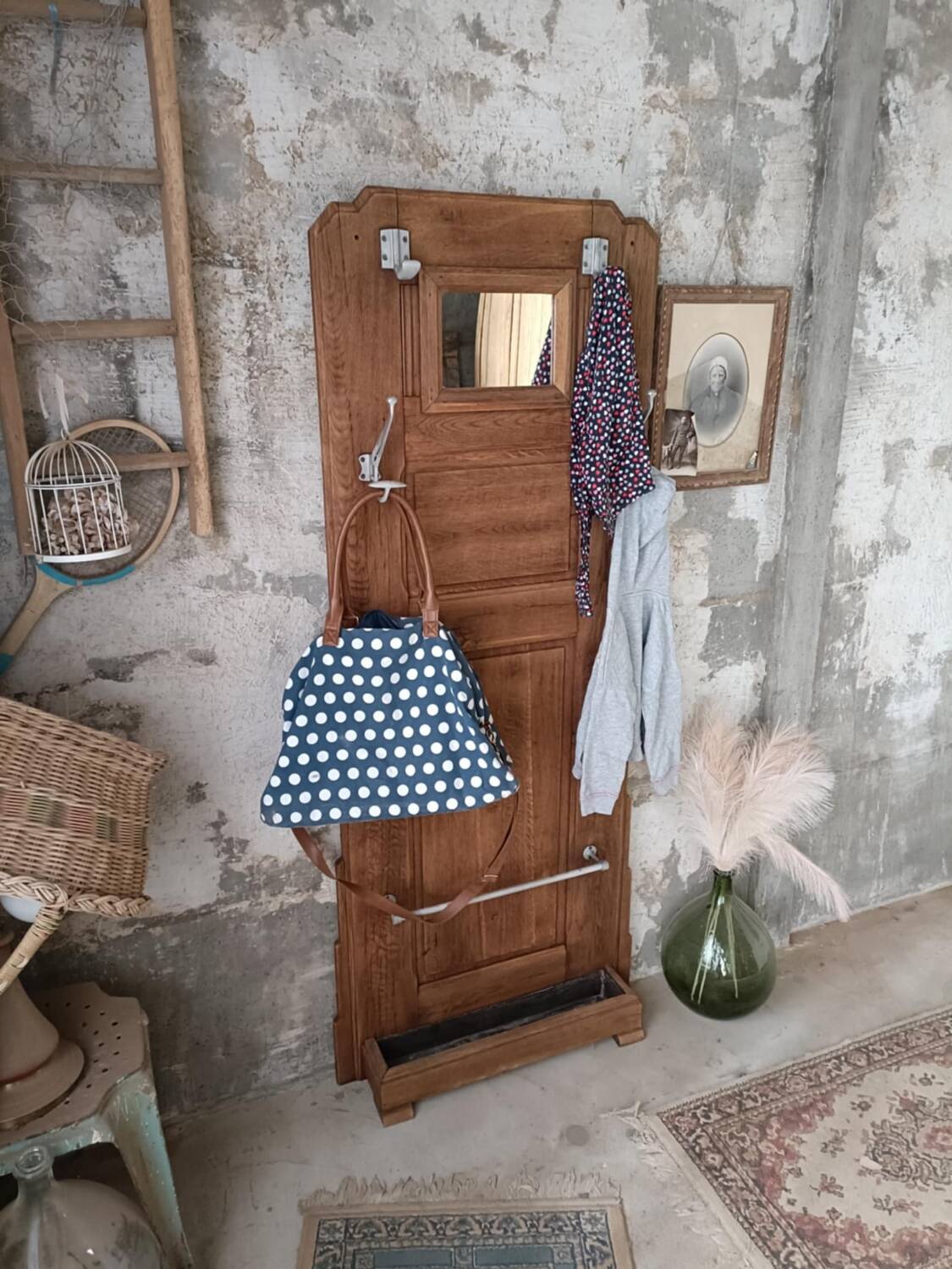 Wooden coat rack