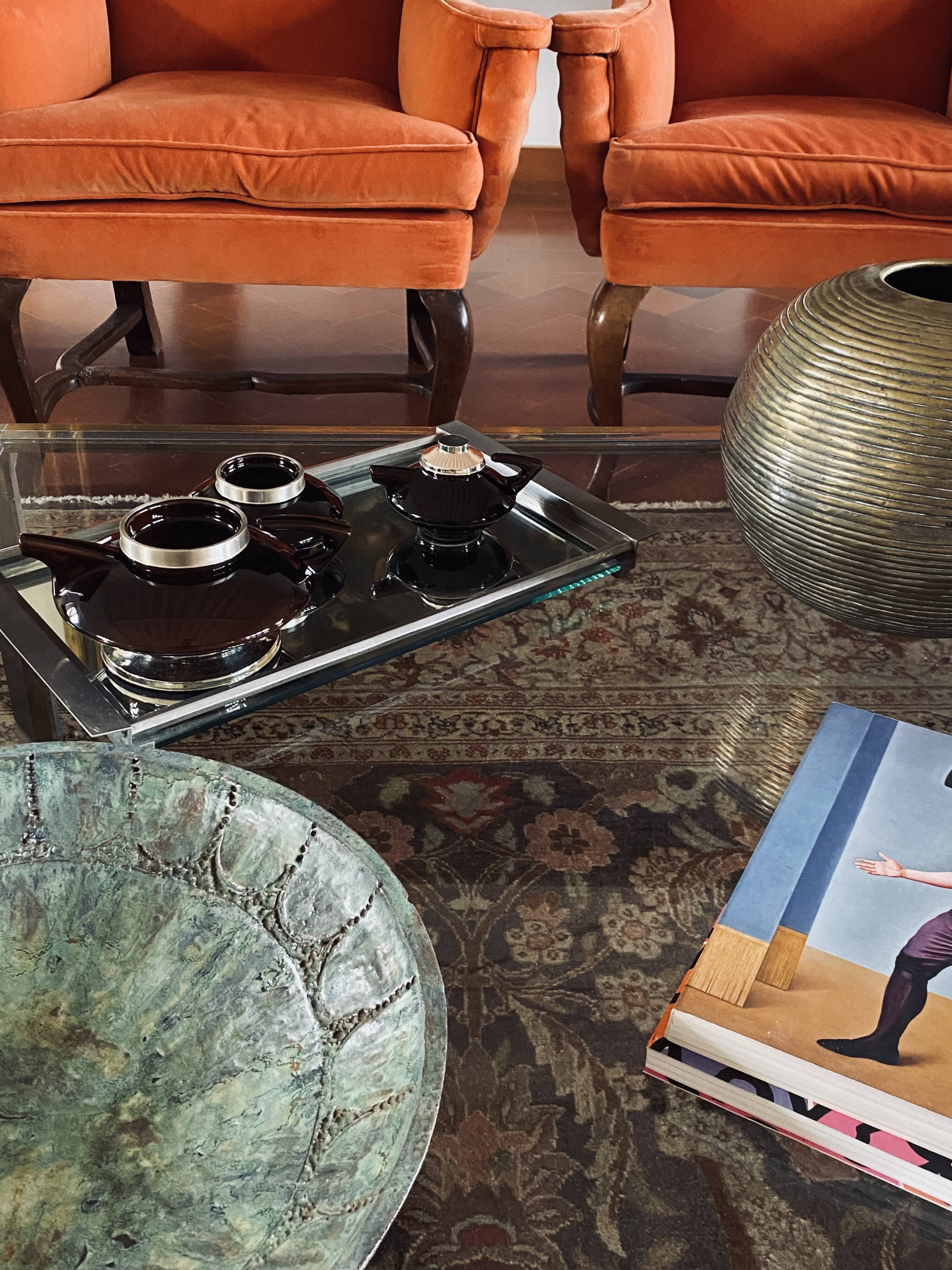 Mid-century modern piled up Tea set, SC3 Italy 1970s