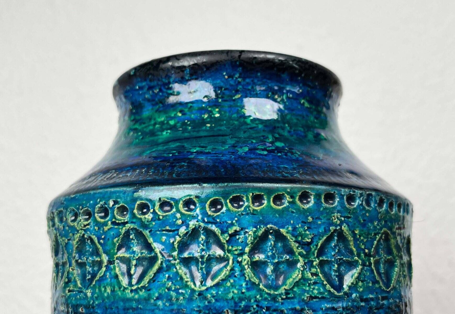 Mid-Century Modern Rimini Blu Pottery Vase by Aldo Londi for Bitossi, Italy, 1960s