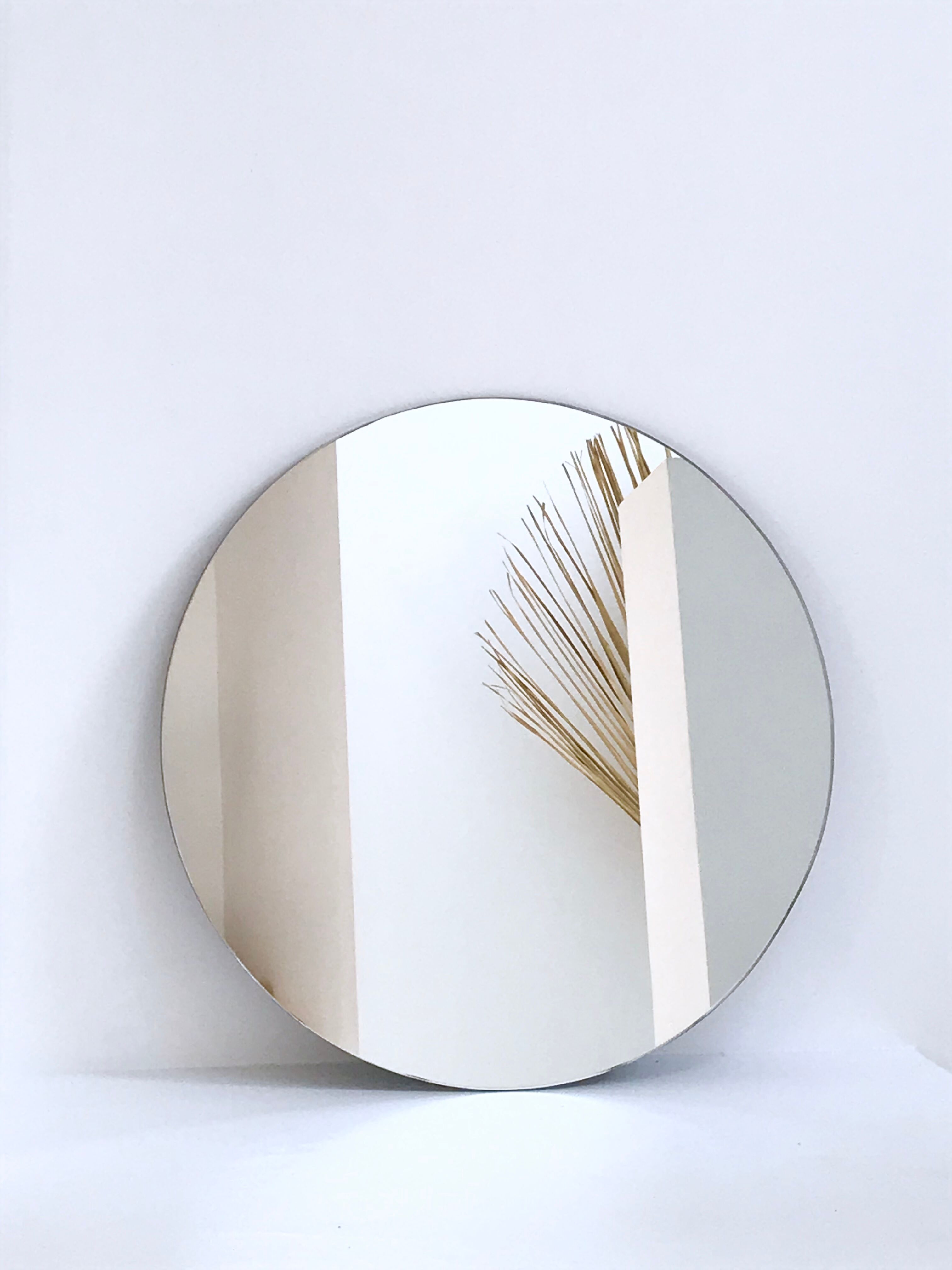 Large old round mirror 57cm